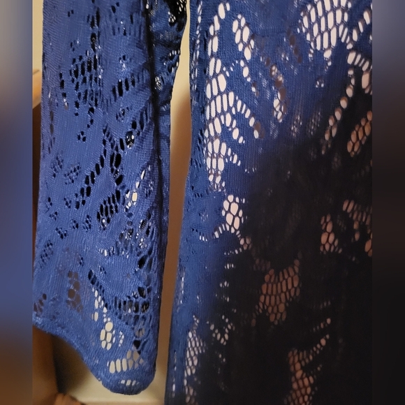 Lilly Pulitzer Bellmont Dress - True Navy Paradise Found Lace Detail Size Small - Picture 5 of 9